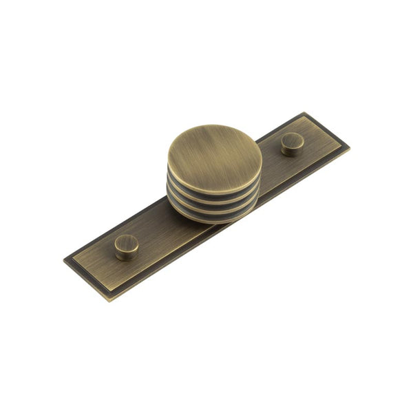 Hoxton - Sturt Cupboard Knobs 40mm Stepped - Antique Brass - HOX-440AB-6090AB - Choice Handles