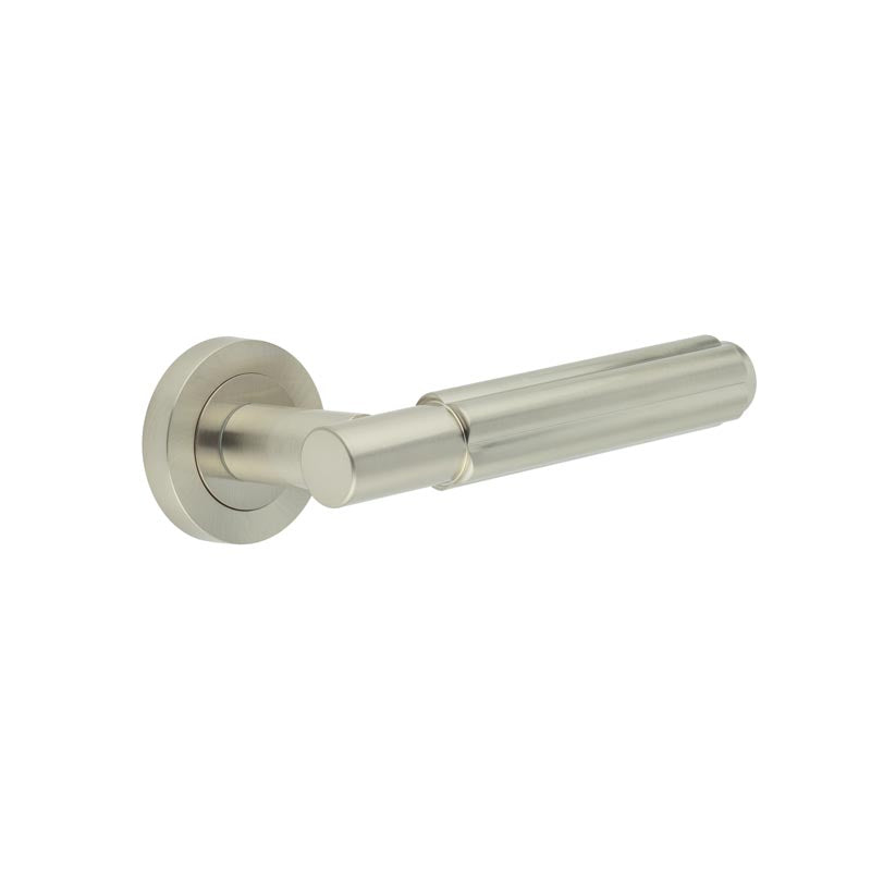 Jedo - Bloom Lever On Rose Door Handle - Satin Nickel - JV848SN - Choice Handles