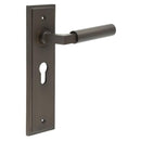 Burlington - Westminster Door Handle On Euro Backplate - Dark Bronze - BUR30KIT89 - Choice Handles