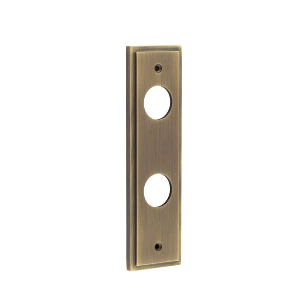 Burlington - Lever Handle On Backplate Bathroom - Antique Brass - BUR453AB - Choice Handles