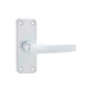 Jedo - Contract Door Handle on Short Latchplate - Satin Anodised Aluminium - J5600 - Choice Handles