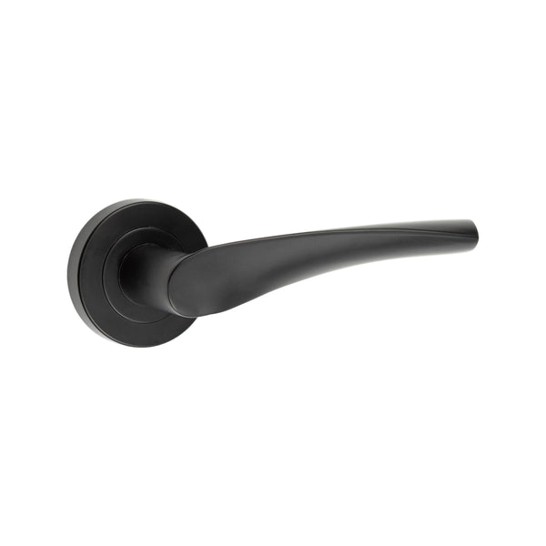 Frelan - Twirl Door Handle On Rose   - Matt Black - JMB504 - Choice Handles