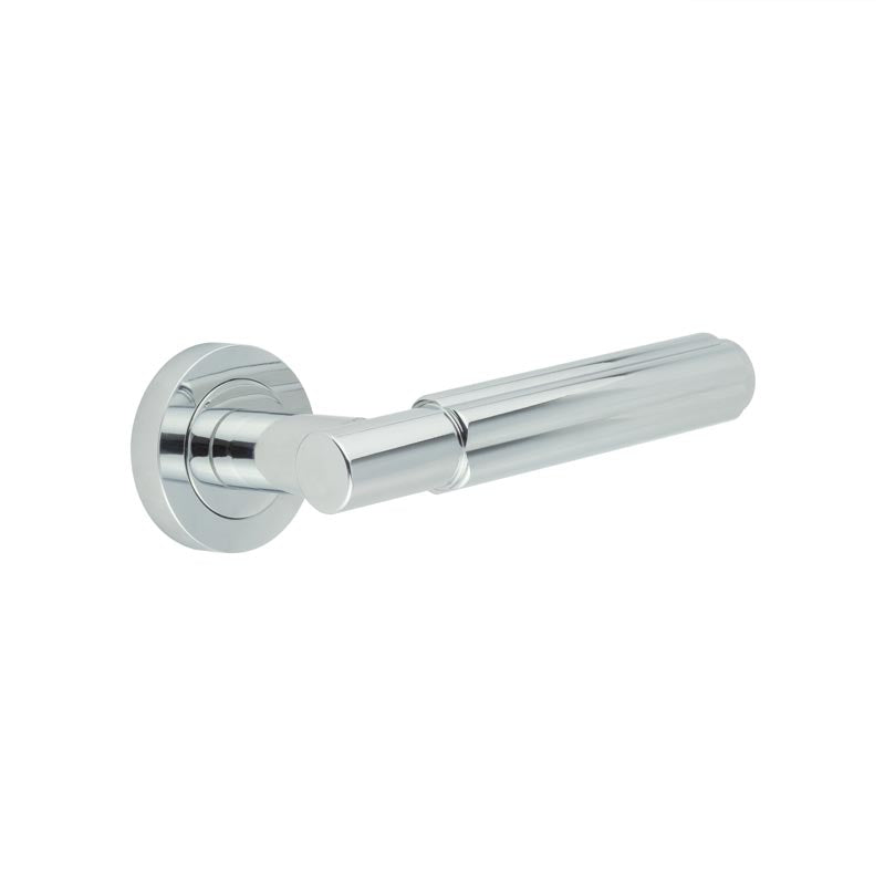 Jedo - Bloom Lever On Rose Door Handle - Polished Chrome - JV848PC - Choice Handles