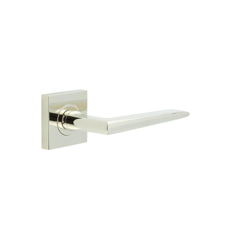 Burlington - Mayfair Door Handle on Square Plain Rose  - Polished Nickel - BUR10KIT162 - Choice Handles