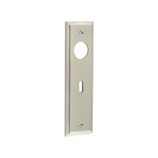Burlington - Lever Handle Backplate Lock - Satin Nickel - BUR451SN - Choice Handles