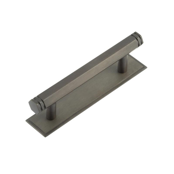 Hoxton - Nile Cabinet Handles 96mm Ctrs Stepped Backplate - Dark Bronze - HOX-350DB-6050DB - Choice Handles