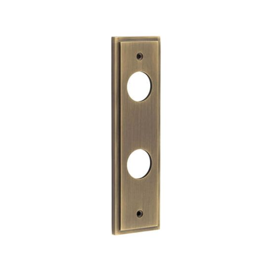 Burlington - Lever Handle Din Bathroom Backplate  - Antique Brass - BUR456AB - Choice Handles