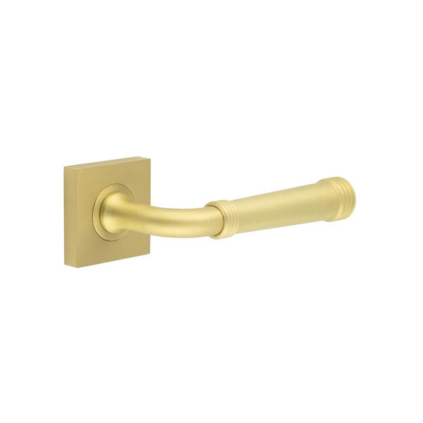 Burlington - Highgate Door Handles On Square Plain  - Satin Brass - BUR35KIT240 - Choice Handles