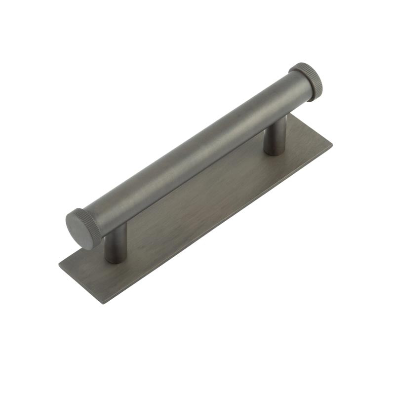 Hoxton Thaxted Cabinet Handles 96mm Ctrs Plain Backplate   - Dark Bronze - HOX-250DB-5050DB - Choice Handles