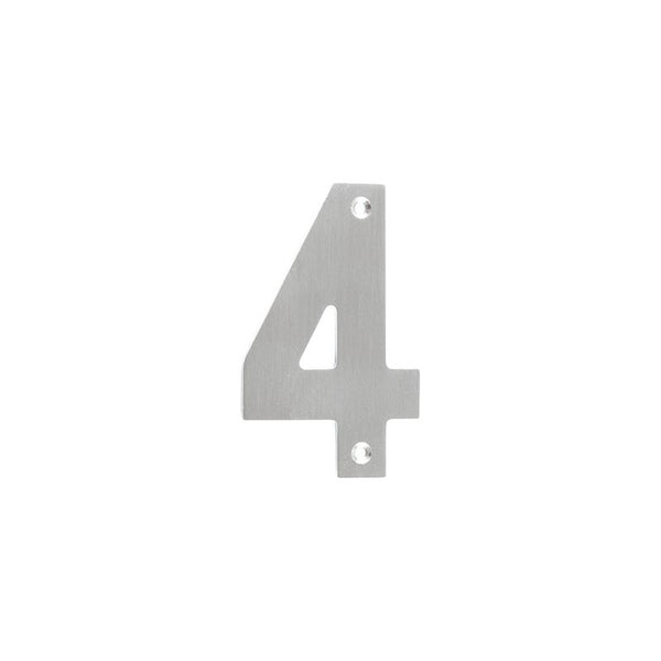 Frelan - 100mm Numerals 100mm No. 4 - Satin Stainless Steel - JSS-4 - Choice Handles