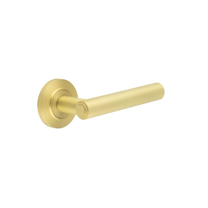 Burlington - Richmond Door Handles On Chamfered Rose  - Satin Brass - BUR45KIT236 - Choice Handles