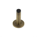 Burlington - Plain Wall Mounted Door Stops Reeded Rose - Antique Brass - BUR-970AB-974AB - Choice Handles