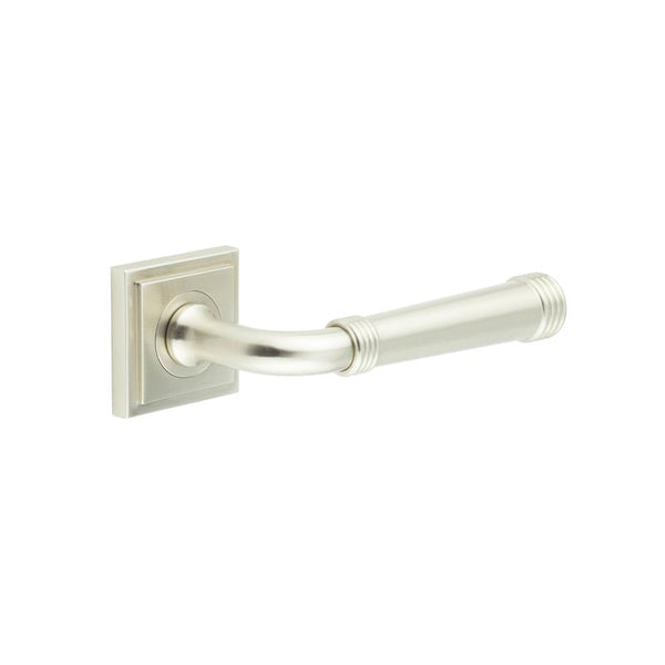 Burlington - Highgate Door Handles On Square Stepped  - Satin Nickel - BUR35KIT319 - Choice Handles