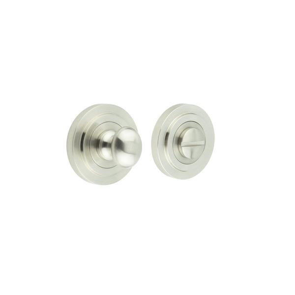 Burlington - Turns & Releases Inner 1 Stepped Rose - Satin Nickel - BUR-80SN-52SN - Choice Handles