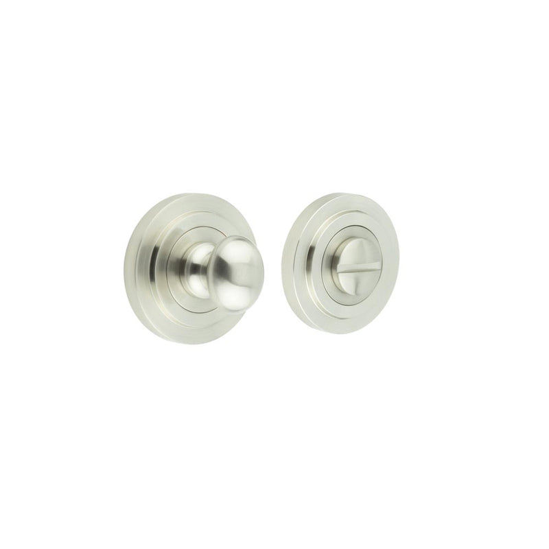Burlington - Turns & Releases Inner 1 Stepped Rose - Satin Nickel - BUR-80SN-52SN - Choice Handles