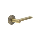 Burlington - Fitzrovia Door Handles On Chamfered Rose  - Antique Brass - BUR15KIT2 - Choice Handles