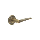 Burlington - Knightsbridge Door Handle on Stepped Rose  - Antique Brass - BUR20KIT3 - Choice Handles