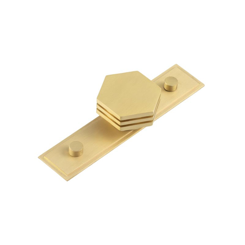 Hoxton - Nile Cupboard Knobs 40mm Stepped - Satin Brass - HOX-340SB-6090SB - Choice Handles