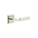 Burlington - Piccadilly Door Handle on Square Stepped Rose  - Polished Nickel - BUR40KIT163 - Choice Handles