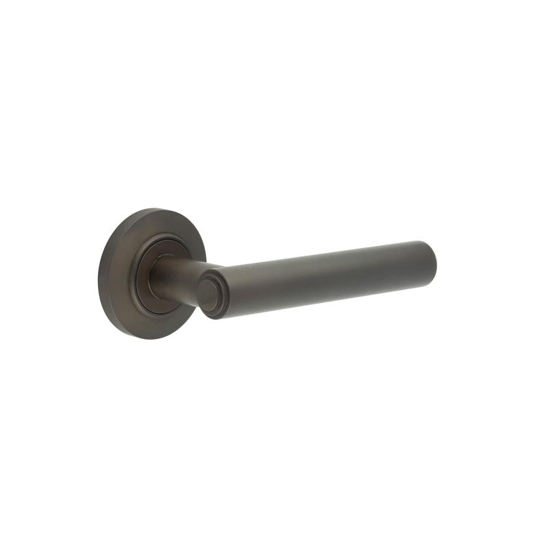 Burlington - Richmond Door Handles On Chamfered Rose  - Dark Bronze - BUR45KIT80 - Choice Handles