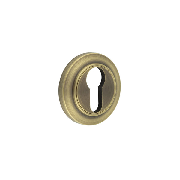 Burlington - Euro Profile Escutcheons Chamfered Rose - Antique Brass - BUR-61AB-72AB - Choice Handles