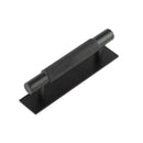Hoxton - Taplow Cabinet Handles 96mm Ctrs Plain Backplate - Matt Black - HOX-2050MB-5050MB - Choice Handles