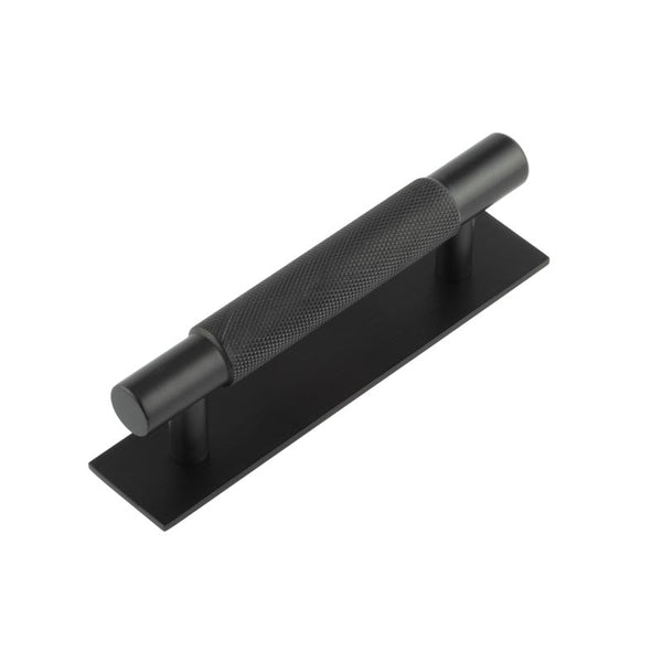 Hoxton - Taplow Cabinet Handles 96mm Ctrs Plain Backplate - Matt Black - HOX-2050MB-5050MB - Choice Handles