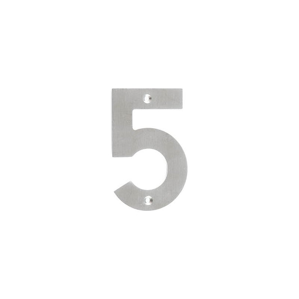 Frelan - 100mm Numerals 100mm No. 5 - Satin Stainless Steel - JSS-5 - Choice Handles