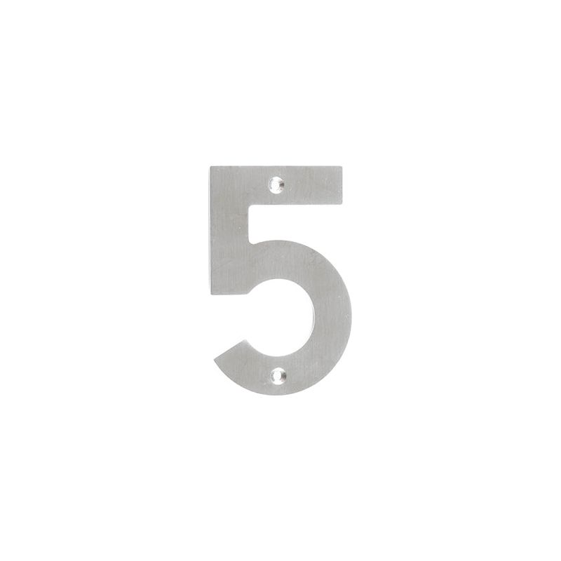 Frelan - 100mm Numerals 100mm No. 5 - Satin Stainless Steel - JSS-5 - Choice Handles