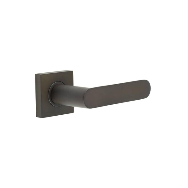 Burlington - Kensington Door Handles On Square Plain Rose  - Dark Bronze - BUR25KIT84 - Choice Handles