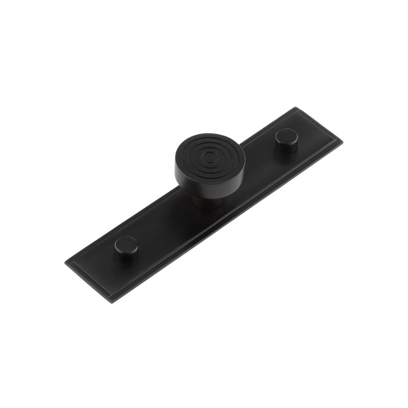 Hoxton - Murray Cupboard Knobs 30mm Stepped Backplate - Matt Black - HOX-1130MB-6090MB - Choice Handles