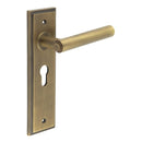 Burlington - Richmond Door Handle On Euro Backplate - Antique Brass - BUR45KIT11 - Choice Handles