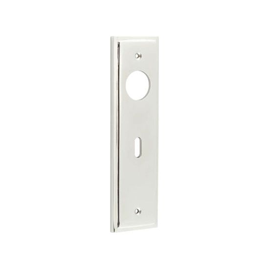 Burlington - Lever Handle Backplate Lock - Polished Nickel - BUR451PN - Choice Handles