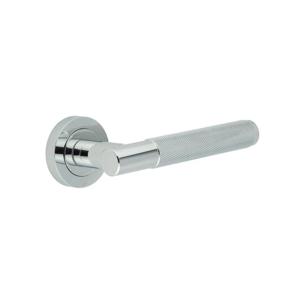 Burlington - Jedo Bari Knurled Door Handles  - Polished Chrome - JV850PC - Choice Handles