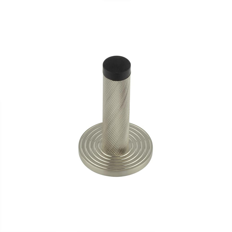 Burlington - Knurled Wall Mounted Doorstops Reeded Rose - Satin Nickel - BUR-968SN-974SN - Choice Handles