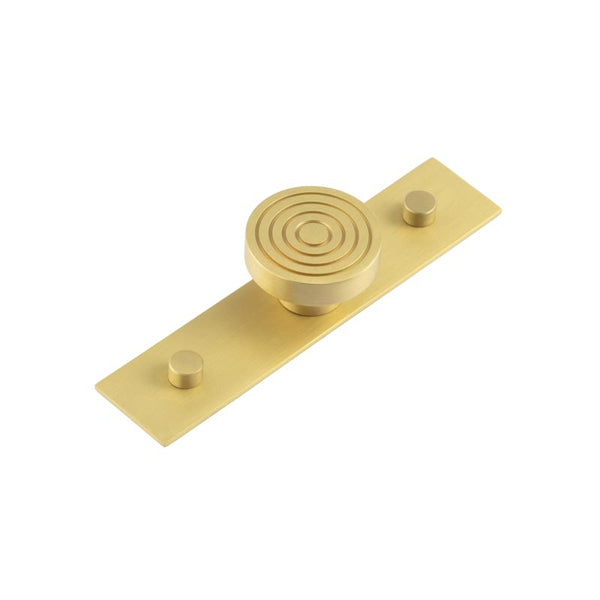 Hoxton - Murray Cupboard Knobs 40mm Plain Backplate - Satin Brass - HOX-1140SB-5090SB - Choice Handles