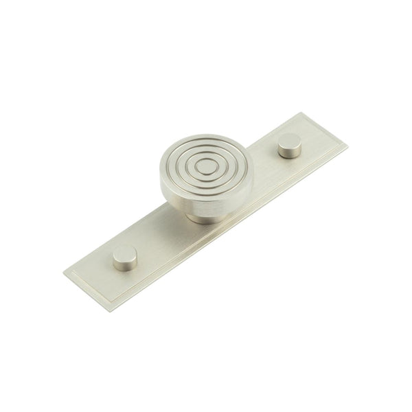 Hoxton - Murray Cupboard Knobs 40mm Stepped Backplate - Satin Nickel - HOX-1140SN-6090SN - Choice Handles