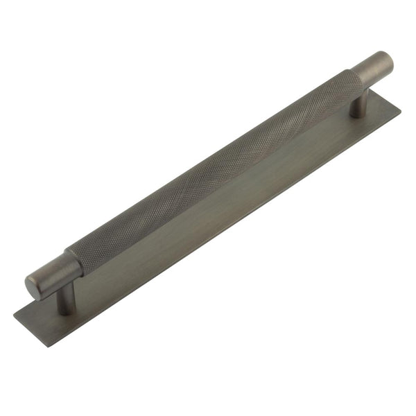 Hoxton - Taplow Cabinet Handles 224mm Ctrs Plain Backplate - Dark Bronze - HOX-2060DB-5060DB - Choice Handles