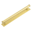 Hoxton Wenlock Cabinet Handles 224mm Ctrs Plain Backplate - Satin Brass - HOX-160SB-5060SB - Choice Handles
