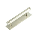 Hoxton - Nile Cabinet Handles 96mm Ctrs Plain Backplate - Satin Nickel - HOX-350SN-5050SN - Choice Handles