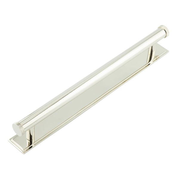 Hoxton Wenlock Cabinet Handles 224mm Ctrs Stepped Backplate - Polished Nickel - HOX-160PN-6060PN - Choice Handles