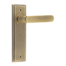 Burlington - Kensington Door Handle On Latch Backplate - Antique Brass - BUR25KIT8 - Choice Handles