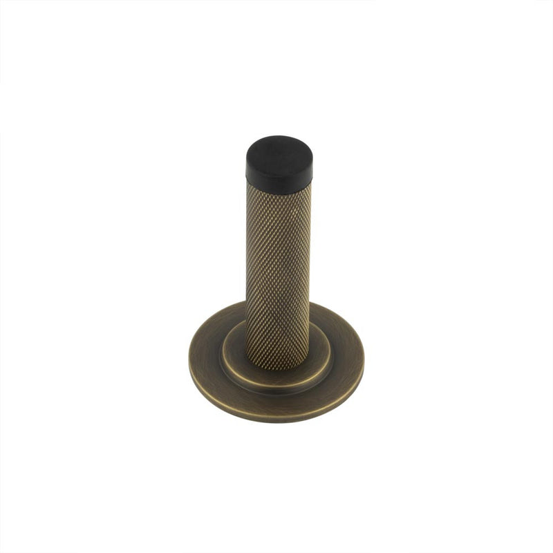 Burlington - Knurled Wall Mounted Doorstops Stepped Rose - Antique Brass - BUR-968AB-973AB - Choice Handles