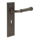 Burlington - Highgate Door Handle On Lock Backplate - Dark Bronze - BUR35KIT87 - Choice Handles