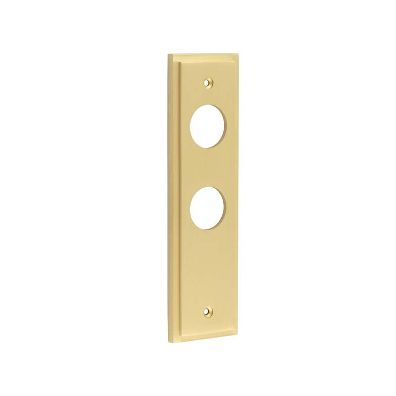 Burlington - Lever Handle Backplate Din Bathroom  - Satin Brass - BUR456SB - Choice Handles