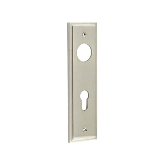 Burlington - Lever Handle Backplate Din Euro - Satin Nickel - BUR455SN - Choice Handles