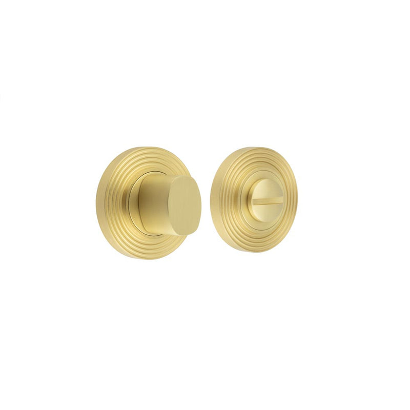 Burlington - Turns & Releases Inner 3 Reeded Rose - Satin Brass - BUR-81SB-53SB - Choice Handles