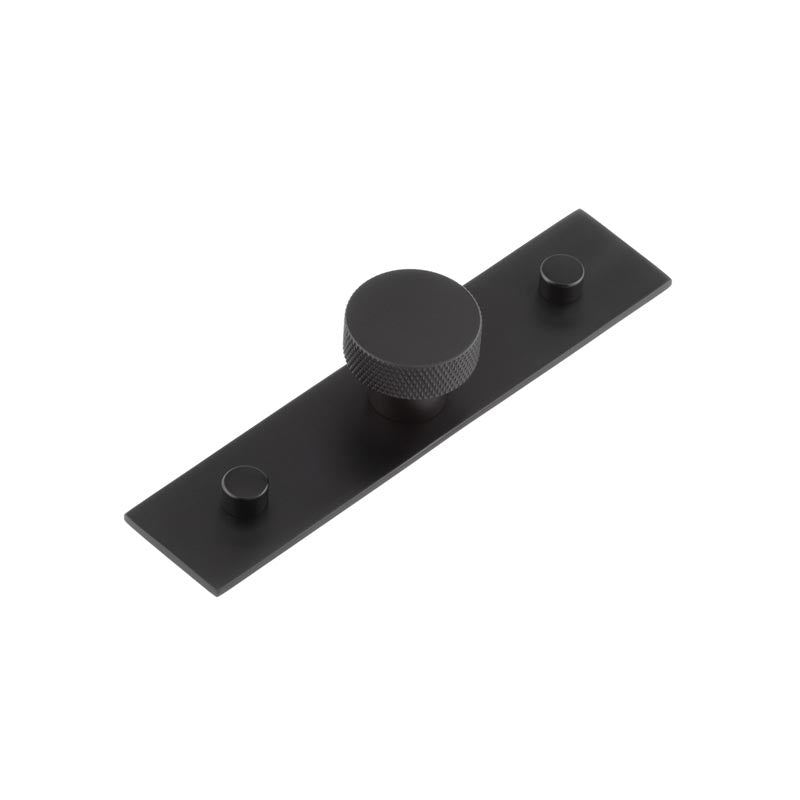Hoxton - Wenlock Cupboard Knobs 30mm Plain Backplate - Matt Black - HOX-130MB-5090MB - Choice Handles