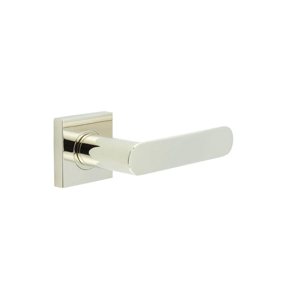 Burlington - Kensington Door Handles On Square Plain Rose  - Polished Nickel - BUR25KIT162 - Choice Handles