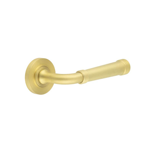 Burlington - Highgate Door Handles On Plain Rose  - Satin Brass - BUR35KIT235 - Choice Handles